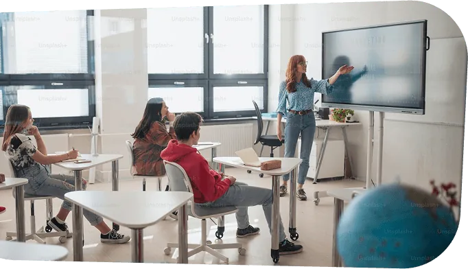 Team collaborating in a modern workspace