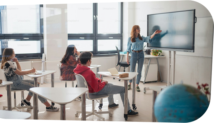Team collaborating in a modern workspace